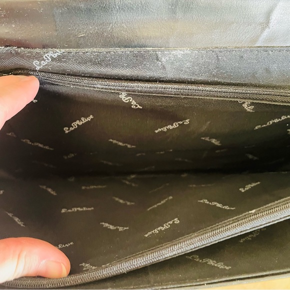 VTG La Philipe 1980’s Black Leather Laptop Portfolio Messenger Bag - Picture 13 of 15